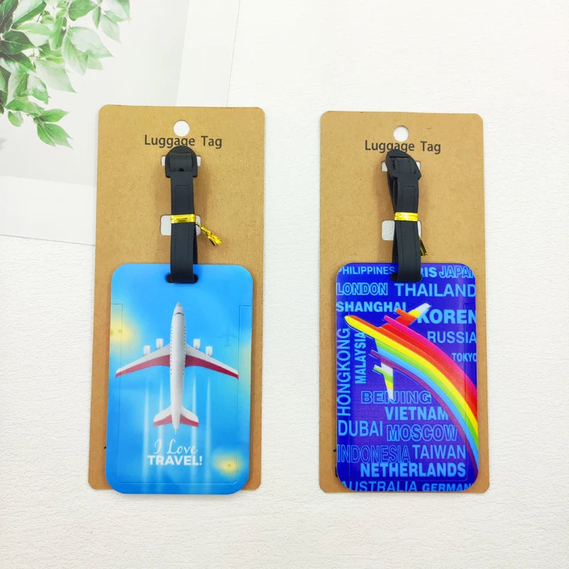 New Style Exquisite Luggage Label Airplane Luggage Tag Men Suitcase ID Address Holder Baggage Boarding Portable Suitcase Ticket