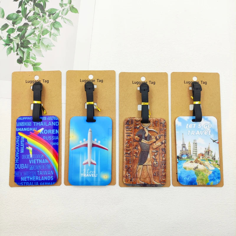 New Style Exquisite Luggage Label Airplane Luggage Tag Men Suitcase ID Address Holder Baggage Boarding Portable Suitcase Ticket