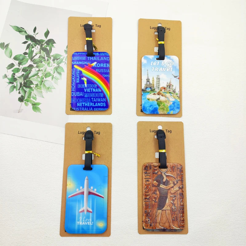 New Style Exquisite Luggage Label Airplane Luggage Tag Men Suitcase ID Address Holder Baggage Boarding Portable Suitcase Ticket